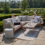 Maze Rope Weave Havana Large Corner Sofa Set - Natural Linen
