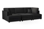 Camden U Shape Sofa with Additional Footstool - Plush Velvet