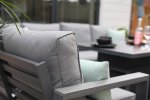 Melbury Rectangle Corner Modular with Rectangular Adjustable Table - Charcoal/Slate Grey Granite