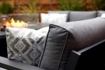 Melbury Rectangle Corner & 145x85cm Rectangular Firepit Table - Charcoal/Slate Grey Granite