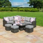 Maze Kingston Corner Dining Set With Rising Table - Grey