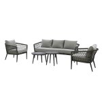 Maze Rope Weave Monaco 3 Seat Sofa Set - Ivy Green