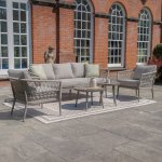 Maze Rope Weave Monaco 3 Seat Sofa Set - Cool Linen