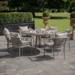 Maze Rope Weave Monaco 6 Seat Oval Dining Set - Cool Linen