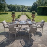 Maze Rope Weave Monaco 6 Seat Oval Dining Set - Cool Linen