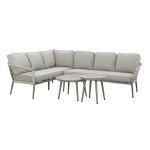 Maze Rope Weave Monaco Large Corner Sofa Set - Cool Linen