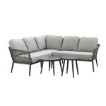 Maze Rope Weave Monaco Small Corner Sofa Set - Ivy Green