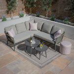 Maze Rope Weave Monaco Small Corner Sofa Set - Ivy Green