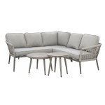 Maze Rope Weave Monaco Small Corner Sofa Set - Cool Linen