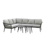 Maze Rope Weave Monaco Large Corner Sofa Set - Ivy Green