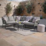 Maze Rope Weave Monaco Large Corner Sofa Set - Ivy Green