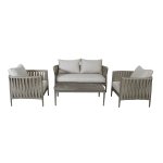 Maze Rope Weave Milan 2 Seat Sofa Set - Cool Linen