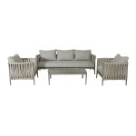 Maze Rope Weave Milan 3 Seat Sofa Set - Cool Linen