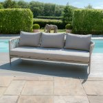 Maze Rope Weave Milan 3 Seat Sofa Set - Cool Linen