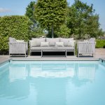 Maze Rope Weave Milan 3 Seat Sofa Set - Cool Linen