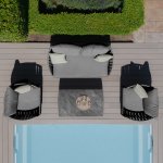 Maze Rope Weave Milan 2 Seat Sofa Set - Charcoal