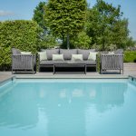 Maze Rope Weave Milan 3 Seat Sofa Set - Charcoal