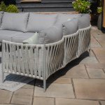 Maze Rope Weave Milan Small Corner Sofa Set - Cool Linen