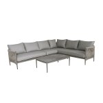 Maze Rope Weave Milan Large Corner Sofa Set - Cool Linen