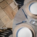 Maze Rope Weave Milan 4 Seat Dining Set - Cool Linen