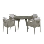 Maze Rope Weave Milan 4 Seat Dining Set - Cool Linen