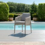 Maze Rope Weave Milan 4 Seat Dining Set - Cool Linen