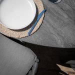 Maze Rope Weave Milan 6 Seat Oval Dining Set - Charcoal