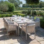 Maze Rope Weave Milan 8 Seat Rectangular Dining Set - Cool Linen