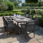 Maze Rope Weave Milan 8 Seat Rectangular Dining Set - Charcoal