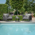 Maze Rope Weave Milan Lounge Set - Charcoal