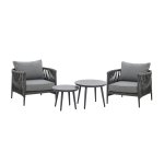 Maze Rope Weave Milan Lounge Set - Charcoal