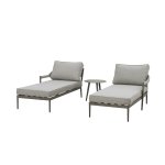 Maze Rope Weave Florence Sunlounger Set - Cool Linen