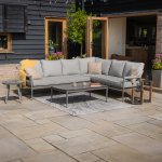Maze Rope Weave Florence Large Corner Sofa Set - Cool Linen