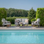 Maze Rope Weave Florence 2 Seat Sofa Set - Cool Linen