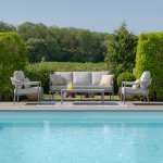 Maze Rope Weave Florence 3 Seat Sofa Set - Cool Linen