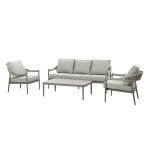 Maze Rope Weave Florence 3 Seat Sofa Set - Cool Linen