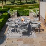 Maze Rope Weave Florence 6 Seat Oval Dining Set - Cool Linen