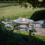Maze Rope Weave Florence 4 Seat Round Dining Set - Cool Linen