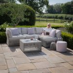 Maze Rope Weave Maldives Small Corner Sofa Set - Cool Linen