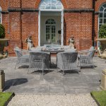 Maze Rope Weave Maldives 6 Seat Oval Dining Set - Cool Linen