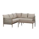 Maze Rope Weave Havana Small Corner Sofa Set - Natural Linen