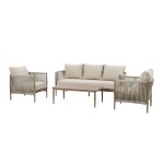 Maze Rope Weave Havana 3 Seat Sofa Set - Natural Linen
