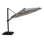 Aramis LED 3.5m Round Rotating Cantilever Parasol - White Pepper Beige