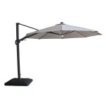 Aramis LED 3.5m Round Rotating Cantilever Parasol - White Pepper Beige
