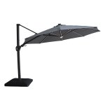 Aramis LED 3.5m Round Rotating Cantilever Parasol - Charcoal Grey