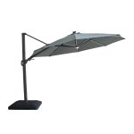 Aramis LED 3.5m Round Rotating Cantilever Parasol - Oil Green