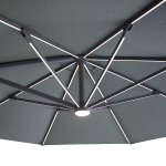 Aramis LED 3.5m Round Rotating Cantilever Parasol - Oil Green