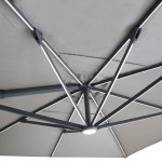 Aramis LED 3m x 4m Rectangular Rotating Cantilever Parasol - White Pepper Beige