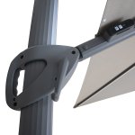 Aramis LED 3m x 4m Rectangular Rotating Cantilever Parasol - White Pepper Beige