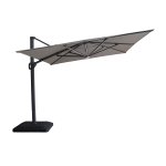 Aramis LED 3m x 4m Rectangular Rotating Cantilever Parasol - White Pepper Beige